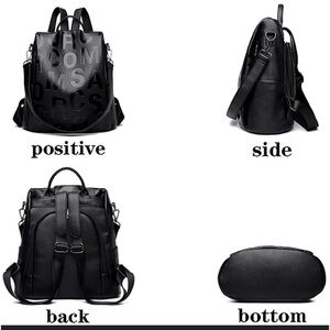 Brand new <<<Women black quailty soft leather backpack